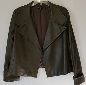 Lafayette 148 New York /Olive Green 100% Lambskin Leather Blazer.